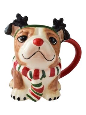 Christmas Reindeer Rudolph Dog Pug Mug